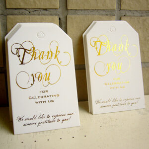 Gold Foil Thank You for Celebrating with Us Tag